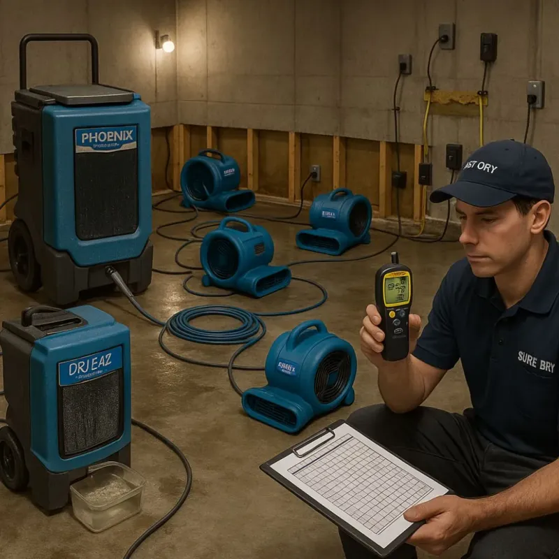 Structural Drying and Dehumidification process in Central Falls, RI
